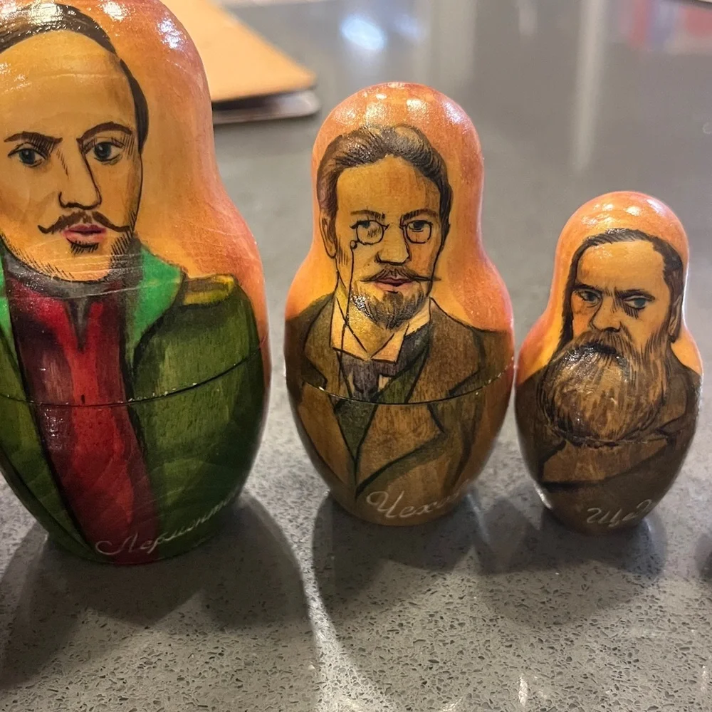 Matryoshka Russian Authors Vintage/Signed Rare 1995 Nesting Doll Set of 10-Rare - Picture 12 of 17